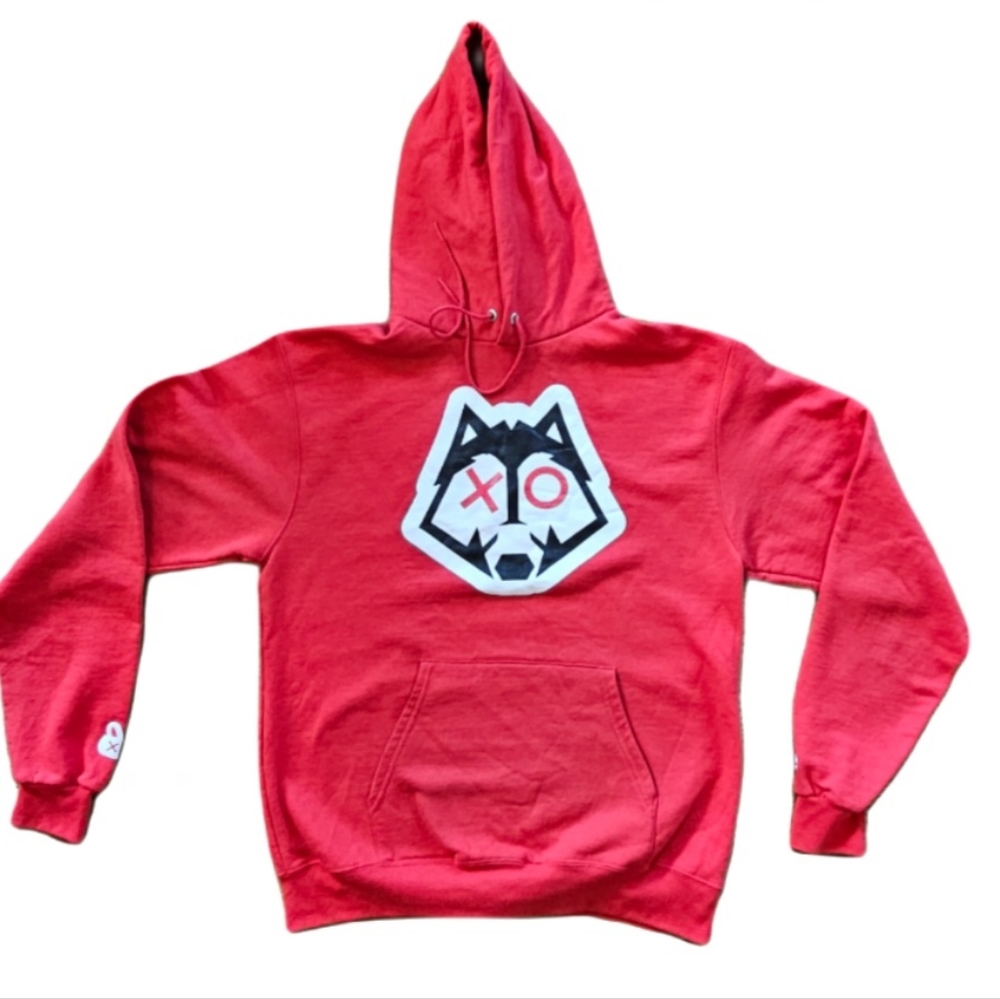 Pullover Sweatshirt Red Wolfpac front pocket size M